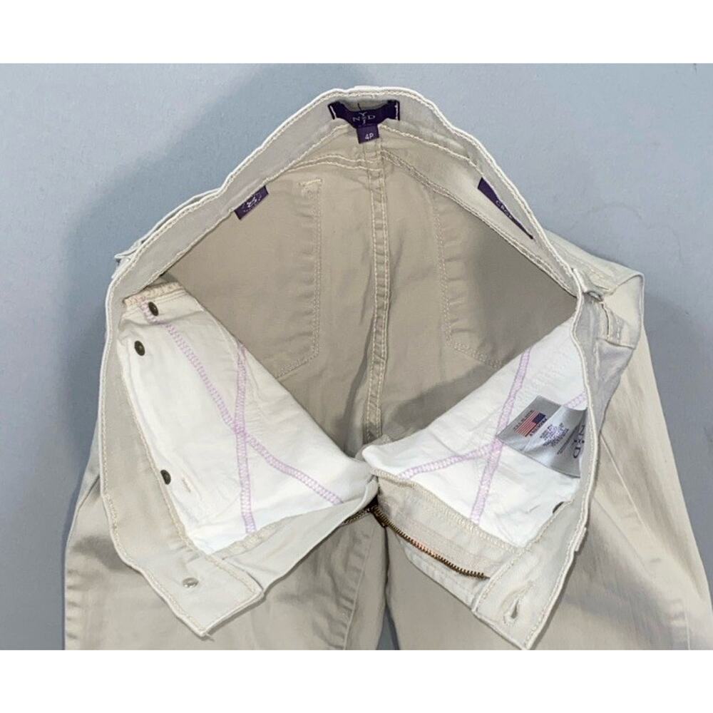NYDJ Lift/Tuck USA Made 'Crop' Cuffed Buttoned Embellished Lightweight Jeans. 4P - Picture 3 of 5
